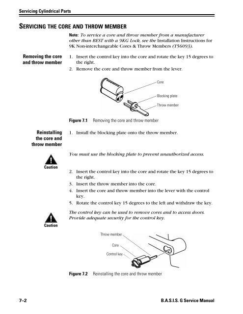 B.A.S.I.S. G Service Manual [T63300] - Best Access Systems