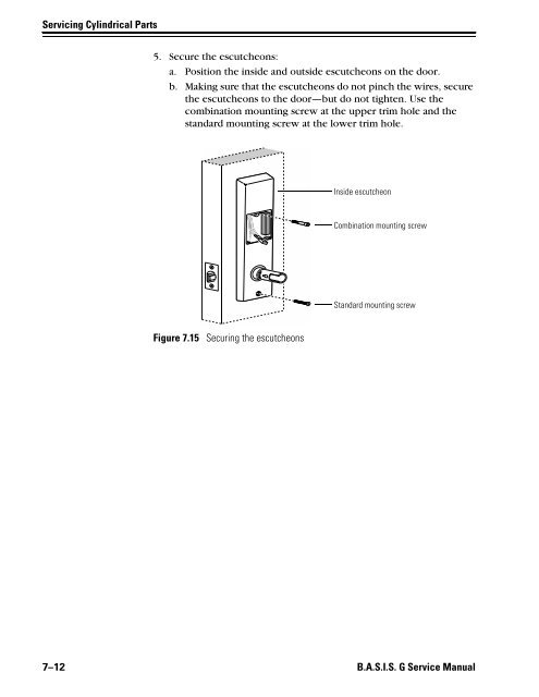 B.A.S.I.S. G Service Manual [T63300] - Best Access Systems