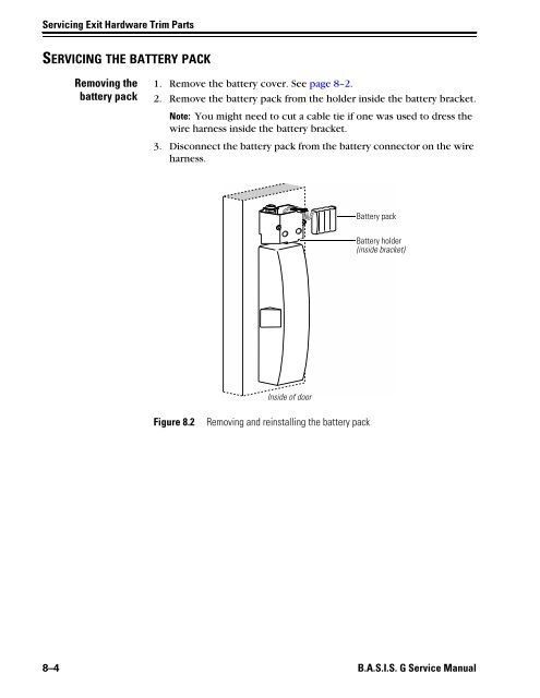 B.A.S.I.S. G Service Manual [T63300] - Best Access Systems