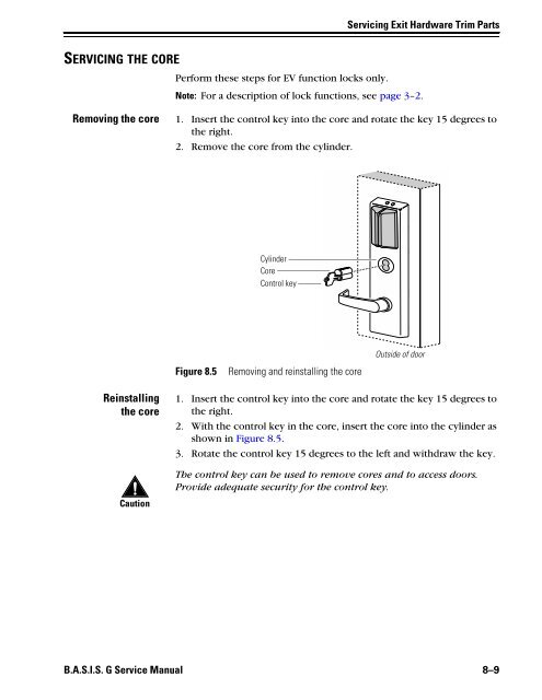 B.A.S.I.S. G Service Manual [T63300] - Best Access Systems