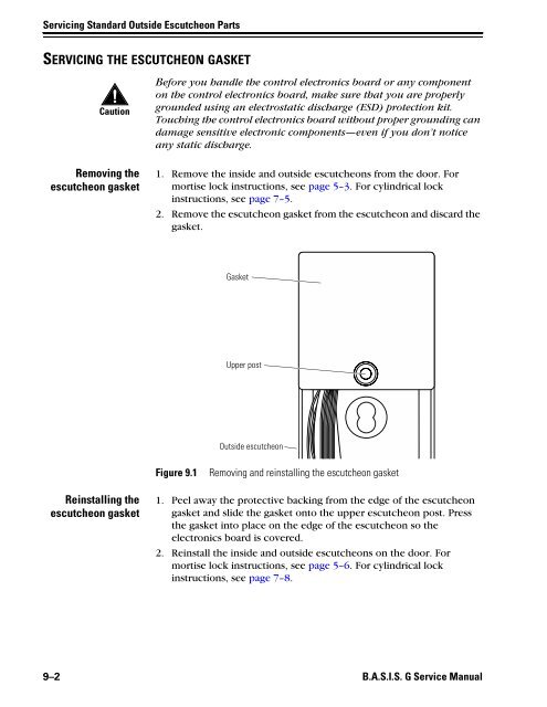 B.A.S.I.S. G Service Manual [T63300] - Best Access Systems