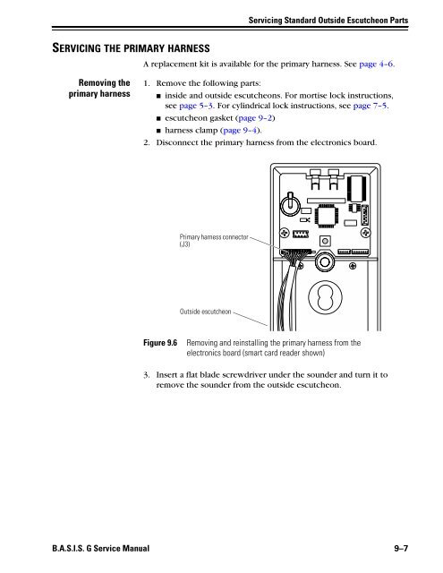 B.A.S.I.S. G Service Manual [T63300] - Best Access Systems