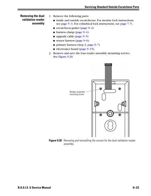 B.A.S.I.S. G Service Manual [T63300] - Best Access Systems