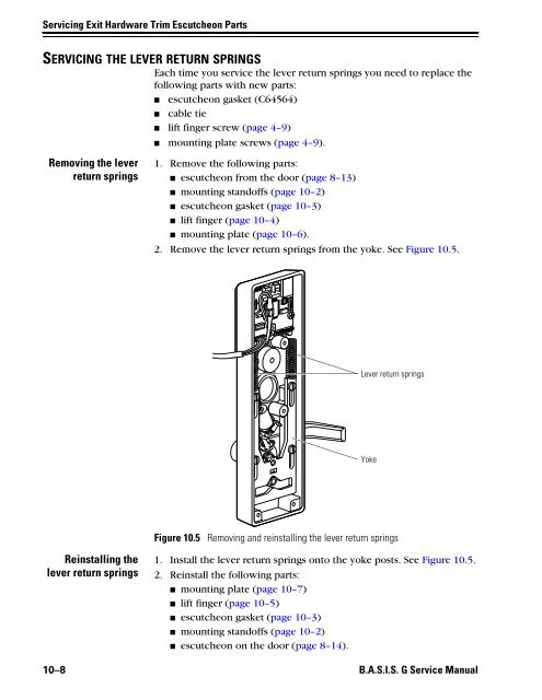 B.A.S.I.S. G Service Manual [T63300] - Best Access Systems