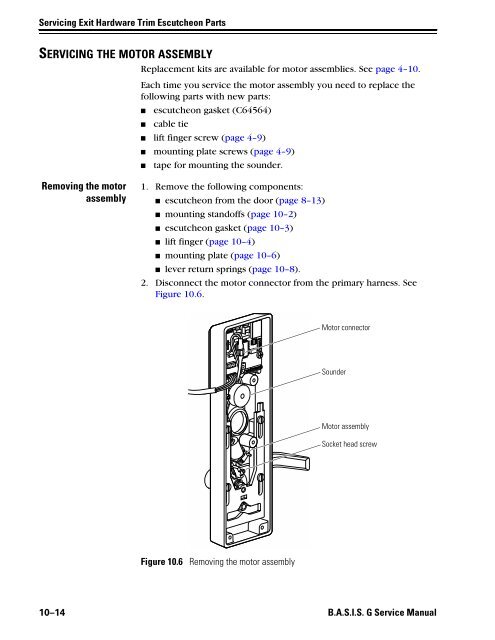 B.A.S.I.S. G Service Manual [T63300] - Best Access Systems