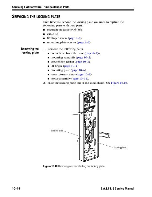 B.A.S.I.S. G Service Manual [T63300] - Best Access Systems