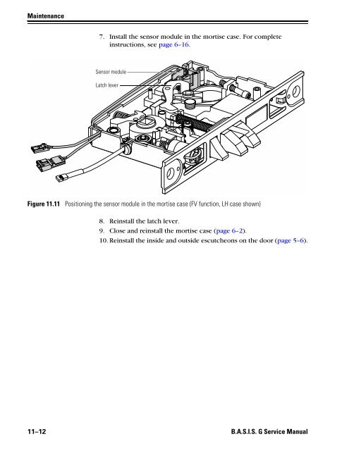 B.A.S.I.S. G Service Manual [T63300] - Best Access Systems