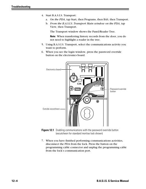 B.A.S.I.S. G Service Manual [T63300] - Best Access Systems