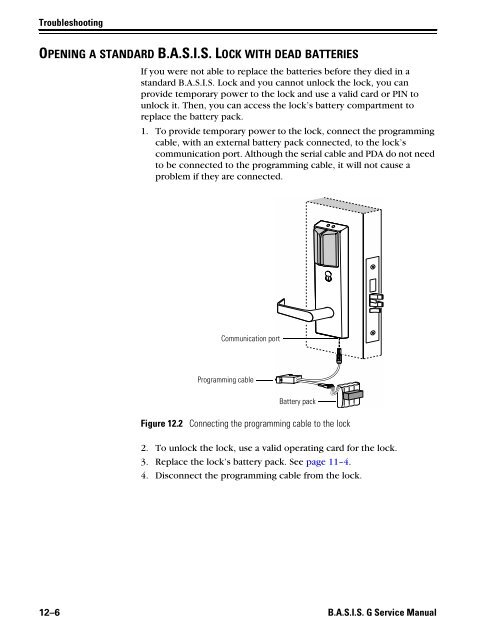 B.A.S.I.S. G Service Manual [T63300] - Best Access Systems