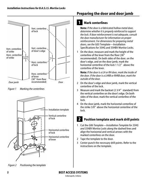 B.A.S.I.S. G Service Manual [T63300] - Best Access Systems