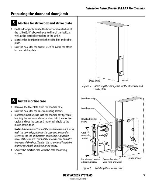 B.A.S.I.S. G Service Manual [T63300] - Best Access Systems