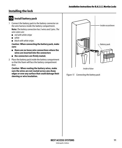 B.A.S.I.S. G Service Manual [T63300] - Best Access Systems