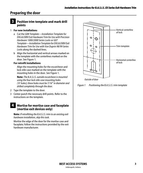 B.A.S.I.S. G Service Manual [T63300] - Best Access Systems