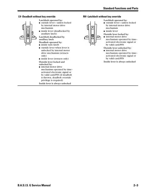 B.A.S.I.S. G Service Manual [T63300] - Best Access Systems