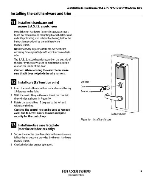 B.A.S.I.S. G Service Manual [T63300] - Best Access Systems