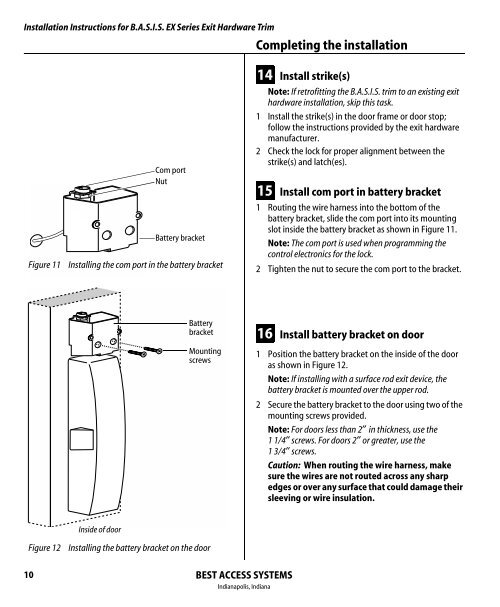 B.A.S.I.S. G Service Manual [T63300] - Best Access Systems