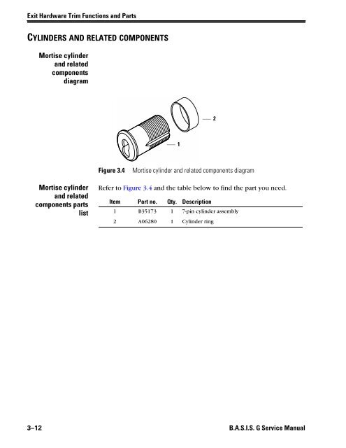 B.A.S.I.S. G Service Manual [T63300] - Best Access Systems