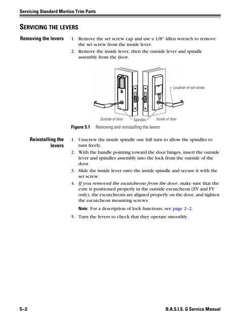 B.A.S.I.S. G Service Manual [T63300] - Best Access Systems