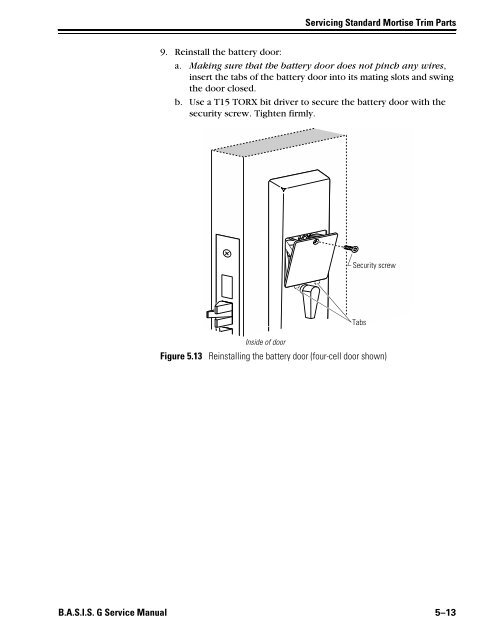 B.A.S.I.S. G Service Manual [T63300] - Best Access Systems