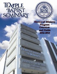 Doctor of Ministry Manual - Tennessee Temple University
