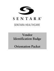 Vendor Identification Badge Orientation Packet - Sentara.com