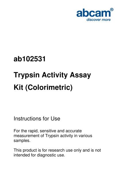 ab102531 Trypsin Activity Assay Kit (Colorimetric) - Abcam