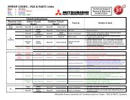 ERROR CODES – R22 & R407C Units - Mitsubishi Heavy Industries ...