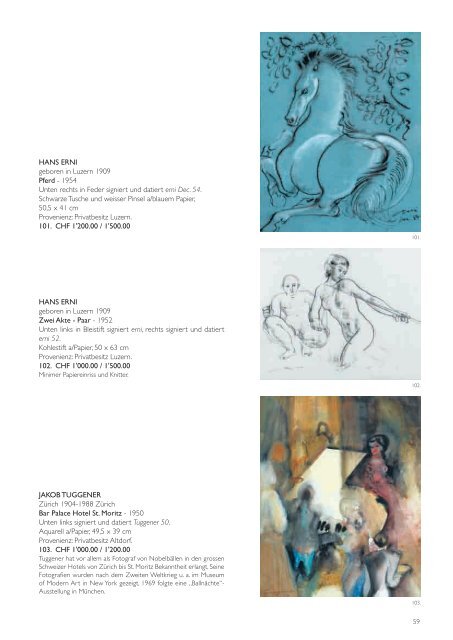 Auktionskatalog 2010 (2'853 kB - pdf) - Galerie Gloggner Luzern