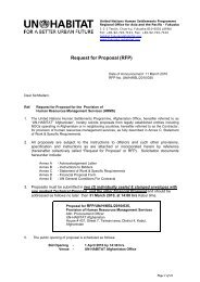 Request for Proposal (RFP) - UN-HABITAT Pakistan
