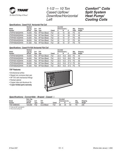 2008 Trane Product Catalog - Blue Phoenix Mechanical