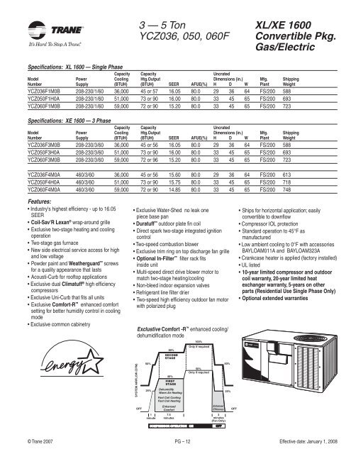 2008 Trane Product Catalog - Blue Phoenix Mechanical