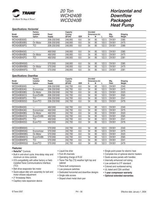 2008 Trane Product Catalog - Blue Phoenix Mechanical