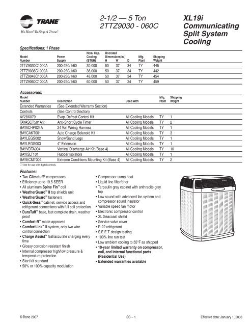 2008 Trane Product Catalog - Blue Phoenix Mechanical