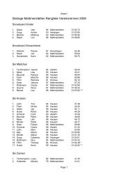 Skiriege Mettmenstetten Rangliste Vereinsrennen ... - Skiclub Hausen