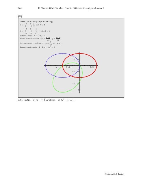 Esercizi sulle coniche nel piano - Matematica