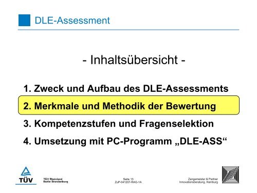 Prof.Dr.Christof Zangemeister, Z&P Hamburg Assessment ... - Ingdl.de