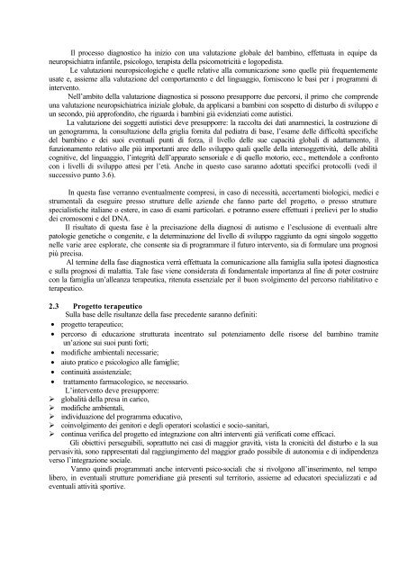 L'autismo nella regione Marche VERSO UN PROGETTO DI VITA