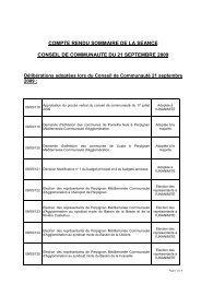 Compte rendu synthÃ©tique conseil 21 sept 09 - CommunautÃ© d ...