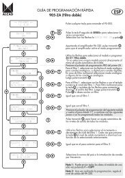 GUÃA DE PROGRAMACIÃN RÃPIDA 905-ZA (Filtro doble) - Altronik