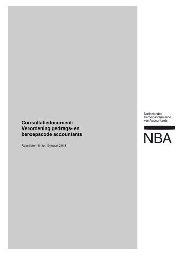 de Verordening Gedrags- en Beroepscode Accountants (VGBA) - NBA