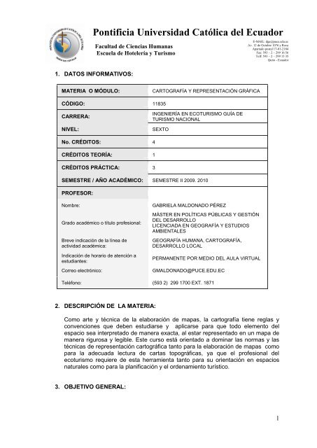 Cartografia y Representacion grafica - Pontificia Universidad ...