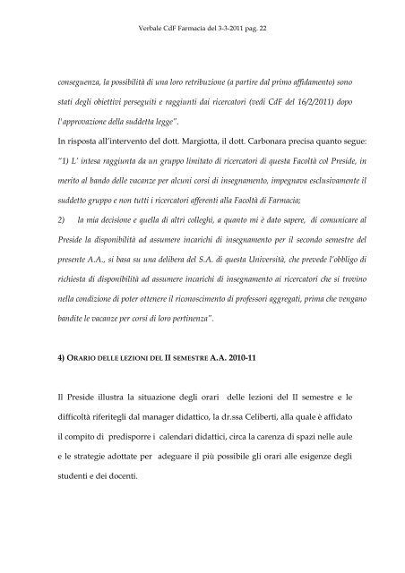 VERBALE DELLA SEDUTA DEL CONSIGLIO DI FACOLTA' DI ...