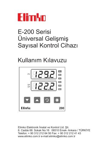 E-200 KullanÄ±m KÄ±lavuzu - Elimko