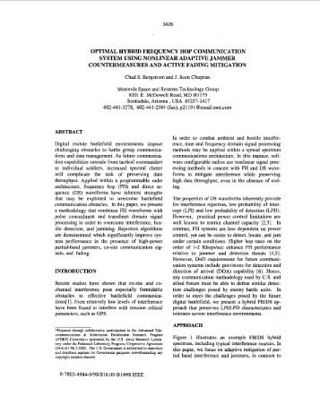 Optimal Hybrid Frequency Hop Communication System Using ...