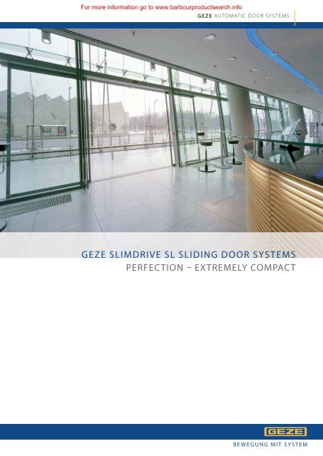 GEZE Slimdrive SL Brochure - Barbour Product Search