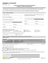 Certification and Representation Form