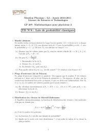 TD N 8 : Lois de probabilité classiques - lpthe