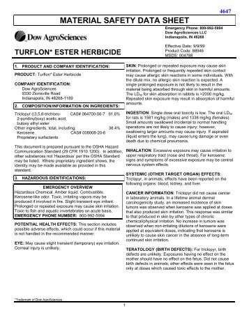 material safety data sheet turflon* ester herbicide - LoveArboreal.com