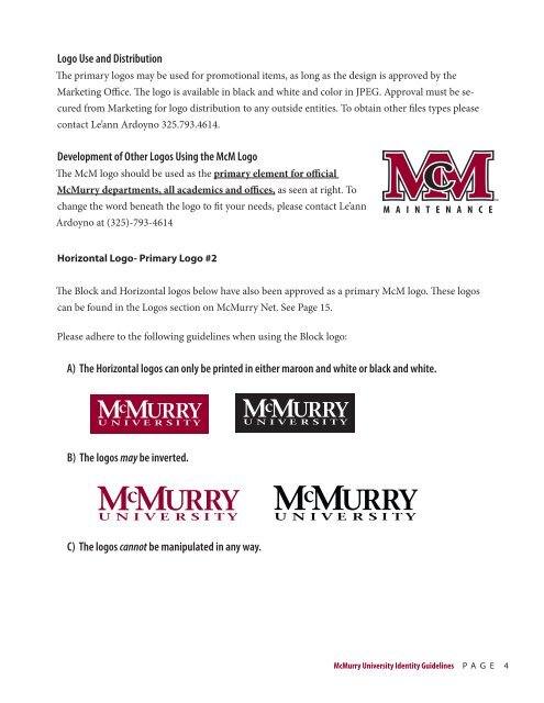 Identity Guidelines 2013-2014 - McMurry University