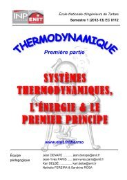 SystÃ¨mes thermodynamiques - Ecole Nationale d'IngÃ©nieurs de ...